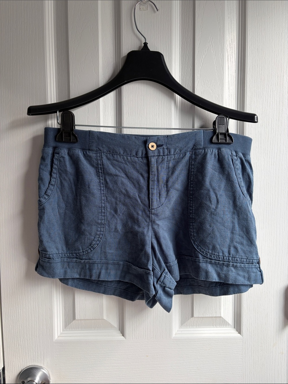 CARVE DESIGNS Linen Blend Casual Shorts Women’s Size 6 Blue Summer